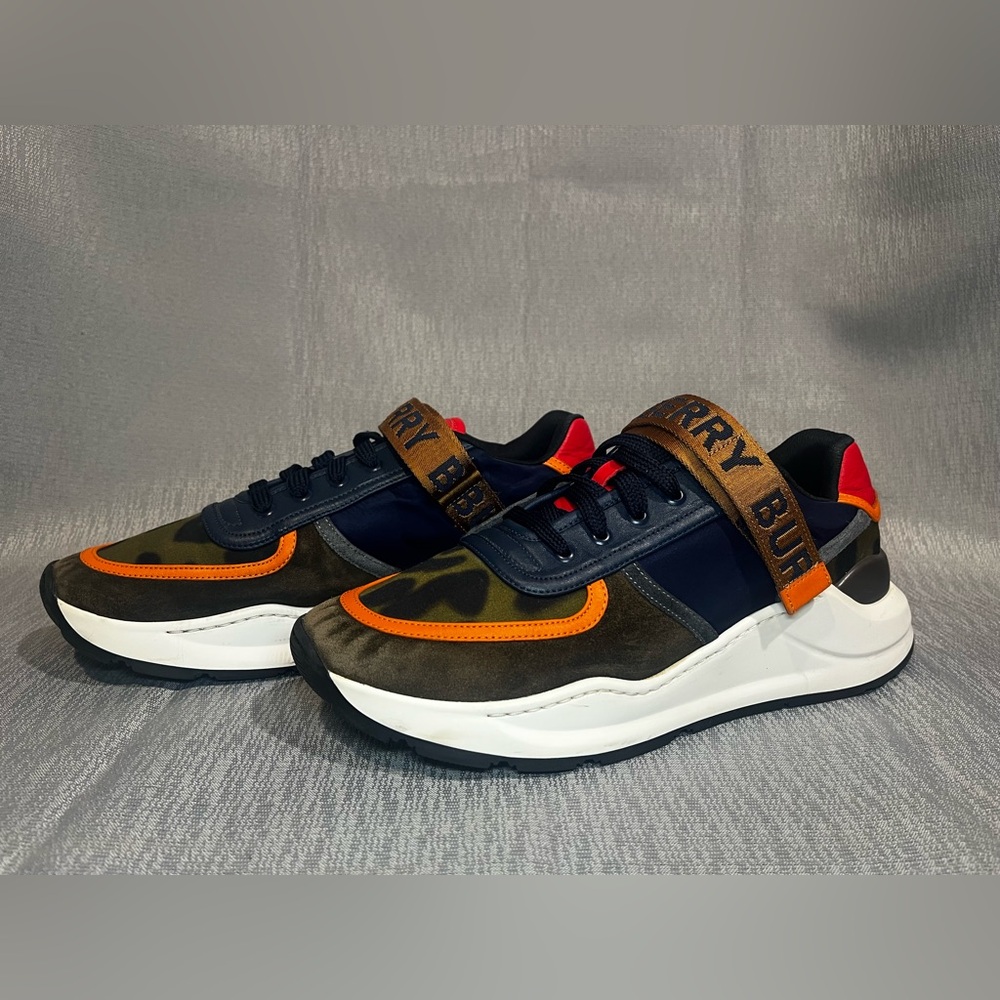 Burberry Ronnie Logo Sneakers Multicolored Leather Trim Men’s US Size 10 EU 43 - Picture 6 of 9